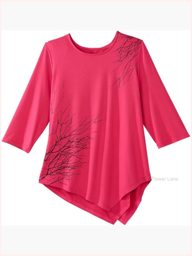Women's Open Back Adaptive Blouse Snap Closure Crew Neck Top